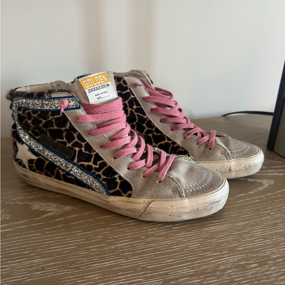 Women’s Golden Goose Pony Hair High Top Sneaker Size 40